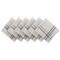 CC Home Furnishings Set of 6 White and Black French Striped Square Napkins 20”